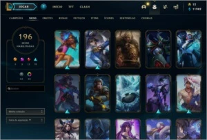 conta level 144 com 196 skins 3 miticas 35 cromas 93 emotes - League of Legends LOL