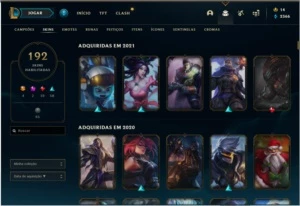 Conta League of Legends season 5, 192 skins LOL