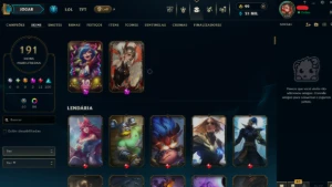 Conta Platina - Todos os campeões - 191 skinsdiamante - League of Legends LOL
