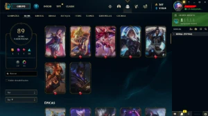 Conta de LoL - LVL 271 - 89 SKINS - League of Legends