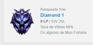 CONTA DIAMANTE 1 - 68% WINRATE - CAINDO COM GM/CHALLENGER - League of Legends LOL