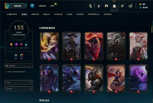Bronze 2 com 140 Champs e 135 Skins ( MAIN ADC ) - League of Legends LOL