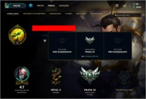 Conta de LOL Prata 3 / 24 Champs / 5 Skins/ 7 Chaves - League of Legends