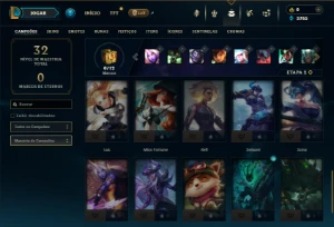 Mestre com 31 Champs e 3 Skins + 5 Fragmentos - League of Legends LOL