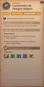 ALT de Refino de Couro 1-3M Lucro a Cada Rotação - Albion Online