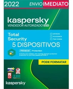 Kaspersky Total Security 5 Pc - 1 Ano  Envio Imediato - Softwares and Licenses