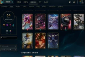 CONTA LOL 64 SKIN BARATA - League of Legends