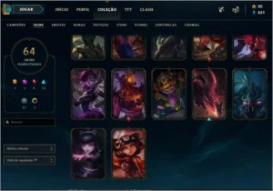 CONTA LOL 64 SKIN BARATA - League of Legends