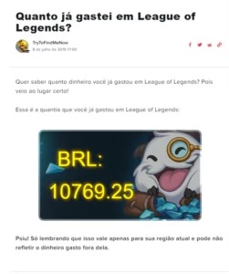 Conta League of Legends LOL