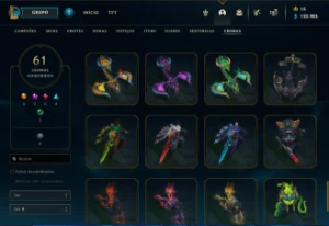 Todos os campeões e muitas skins - League of Legends LOL