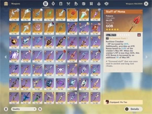 AR 59 320k de adv exp - 12 personagens 5* - 14 armas 5* - Genshin Impact