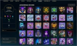 Conta lol plat 2 season passada 60% de winrate 164 skins - League of Legends