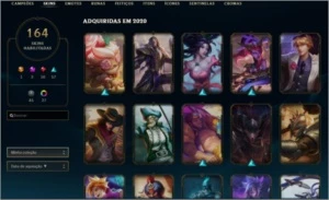 Conta lol plat 2 season passada 60% de winrate 164 skins - League of Legends