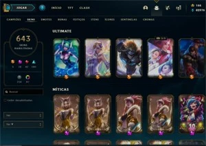 Conta de Lol com mais de 640 skins - League of Legends