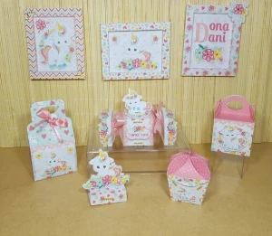 Kit Unicórnio com 50 Peças Montadas e Laços - Artesanato e Personalizados