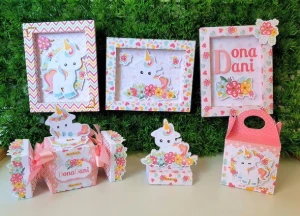 Kit Unicórnio com 50 Peças Montadas e Laços - Artesanato e Personalizados