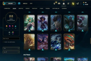 Conta Unranked com 95 Champs e 88 Skins + 2 Prestigios Fizz - League of Legends LOL