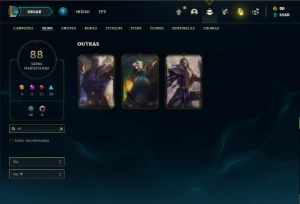 Conta Unranked com 95 Champs e 88 Skins + 2 Prestigios Fizz - League of Legends LOL