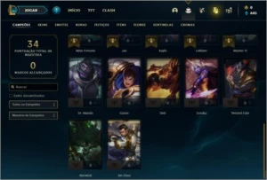 Conta platina 2 com 27 Champs e 5 skins + 1 Prestigio - League of Legends LOL