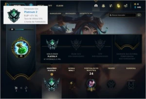 Conta platina 2 com 27 Champs e 5 skins + 1 Prestigio - League of Legends LOL