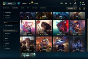 Conta platina 4 com 150 champs e 237 skins + 3 Skins RARAS - League of Legends LOL