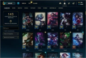 Conta platina 4 com 150 champs e 237 skins + 3 Skins RARAS - League of Legends LOL
