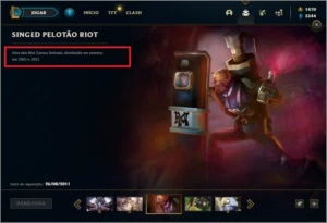 Conta platina 4 com 150 champs e 237 skins + 3 Skins RARAS - League of Legends LOL