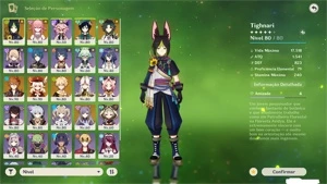 Conta genhsin com 7 personagens 5* e 3 armas 5* e +++ - Genshin Impact