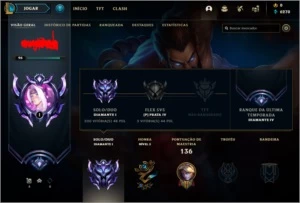 CONTA DIAMANTE 1 - MMR MESTRE 54% WR - League of Legends LOL