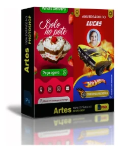 166 Artes Cartões/convites Interativos Photoshop + Aulas - Outros