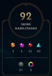 Conta lvl187 + Maestria 359 + 10 Páginas de Runas + 92 Skins - League of Legends LOL