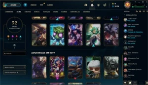 CONTA BRONZE 2 , 7 BAUS !   32 SKINS - League of Legends LOL