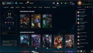 CONTA BRONZE 2 , 7 BAUS !   32 SKINS - League of Legends LOL