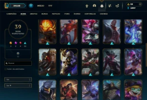 Platina 4 com 85 Champs e 39 Skins + 5 Espolios - League of Legends LOL