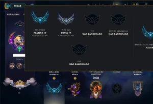 Platina 4 com TODOS os Champs e 296 Skins ( ADC / SUP / JG ) - League of Legends LOL