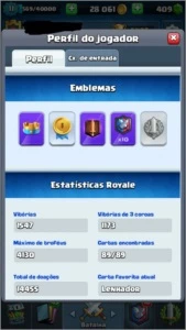 Conta Clash Royale Liga 1 Todas as Cartas do jogo