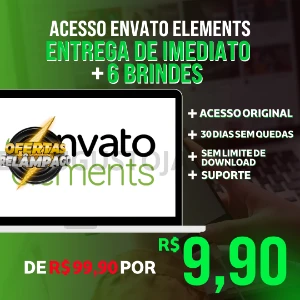 (Promoção🔥ÚLTIMAS UNIDADES) Envato Elements - Acesso Mensal - Premium