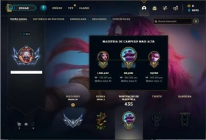 Conta prata 3 com 153 Champs e 121 Skins + 5 Vitoriosas - League of Legends LOL