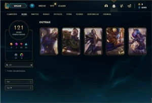 Conta prata 3 com 153 Champs e 121 Skins + 5 Vitoriosas - League of Legends LOL