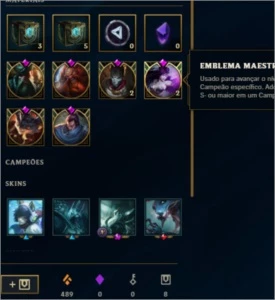 Conta League of legends - Ouro 3 100 pdl -  82 skin LOL