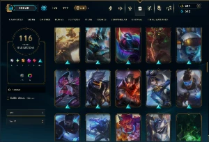 Bronze 3 com TODOS os Champs e 116 Skins ( JG / TOP / SUP ) - League of Legends LOL