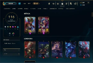 Bronze 3 com TODOS os Champs e 116 Skins ( JG / TOP / SUP ) - League of Legends LOL
