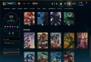 Unranked com 55 Champs e 20 Skins - League of Legends LOL