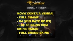 CONTA D4 FULL CHAMP FULL BRAND SKINS 60% DE WIN RATE - League of Legends LOL