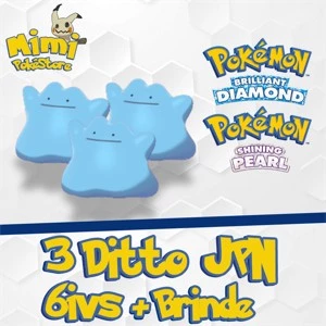 3 Ditto Japonês Jpn Shiny 6ivs +Brinde Pokémon Diamond Pearl - Outros