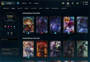 Conta D1 +300 skins (Todos os Champs+1349RP) - League of Legends LOL