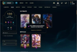 Conta ouro 1 com 102 champs e 100 skins ( MAIN SUPORTE ) - League of Legends LOL