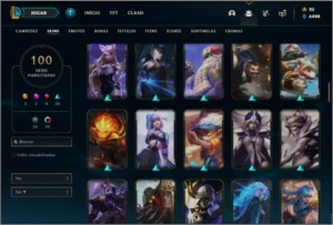 Conta ouro 1 com 102 champs e 100 skins ( MAIN SUPORTE ) - League of Legends LOL