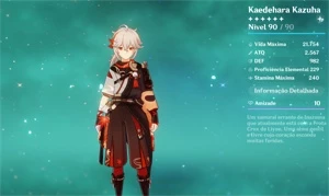 CONTA GENSHIN IMPACT KAZUHA, HUTAO, XIAO E OUTROS 5* (AR55)