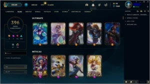 Diamante 4 - 396 skins - League of Legends LOL
